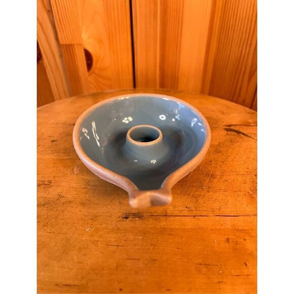 Mid Century Vintage Pigeon Forge Tennessee Fish Tail Candle Holder Pottery Blue - Picture 3 of 6